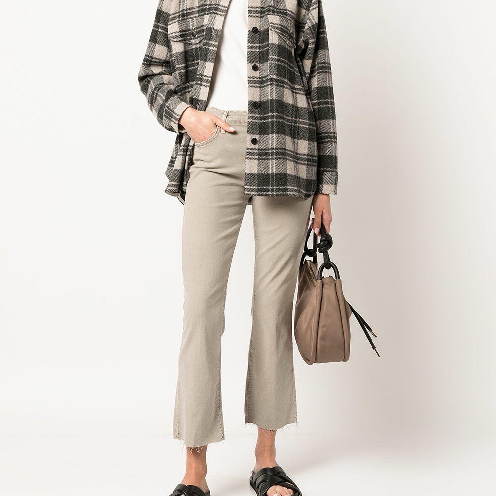 Mother the Insider Ankle Fray Jeans in Chalk It Up